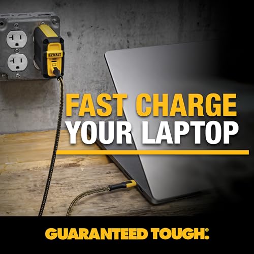 DEWALT 2 Port 100W USB C Charger Block (GaN) and 100W Type C Charging Cable, PD 3.0 Type C Wall Charger, PPS USBC to USBC Fast Charging with Power Delivery for iPhone 15 14 13 12 11 X XS Pro Max Mini