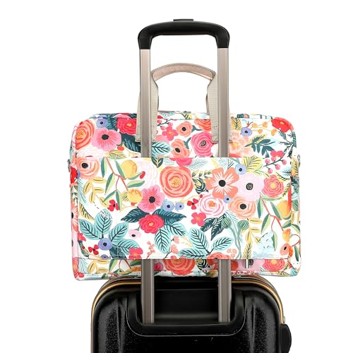 Laptop Briefcase, Water Repellent Multi-Functional Shoulder Messenger Case Bag For MacBook Pro 15 inch and 16 inch - Watercolor Flowers - color: Watercolor Flowers