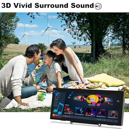 12.3 Inch IPS Stretched Bar LCD Travel Display 1920 * 720 Secondary Monitor, HDMI USBC, Mini Portable Monitor Metal Material for Laptop Computer Windows Aida64 GPU CPU RAM Monitoring,Built-in Speaker