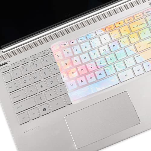 Keyboard Cover for HP Pavilion x360 14 & HP Laptop 14 14-dk 14m-dh 14-dq 14-fq 14-cd/ce/cf 14t-dh200 14-dq0052dx 14-dq2053cl 14-dk0002dx 14m-dh1003dx 14t-dq300 14m-cd0003dx 14-fq0013dx 14-cf0006dx - color: colors