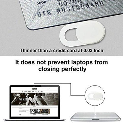 Webcam Cover, Ultra-Thin Camera Blocker Slider,Webcam Cover Slide Compatible with Laptop, Desktop, PC, Smartphone,Protect Your Privacy and Security - White - color: White (B)