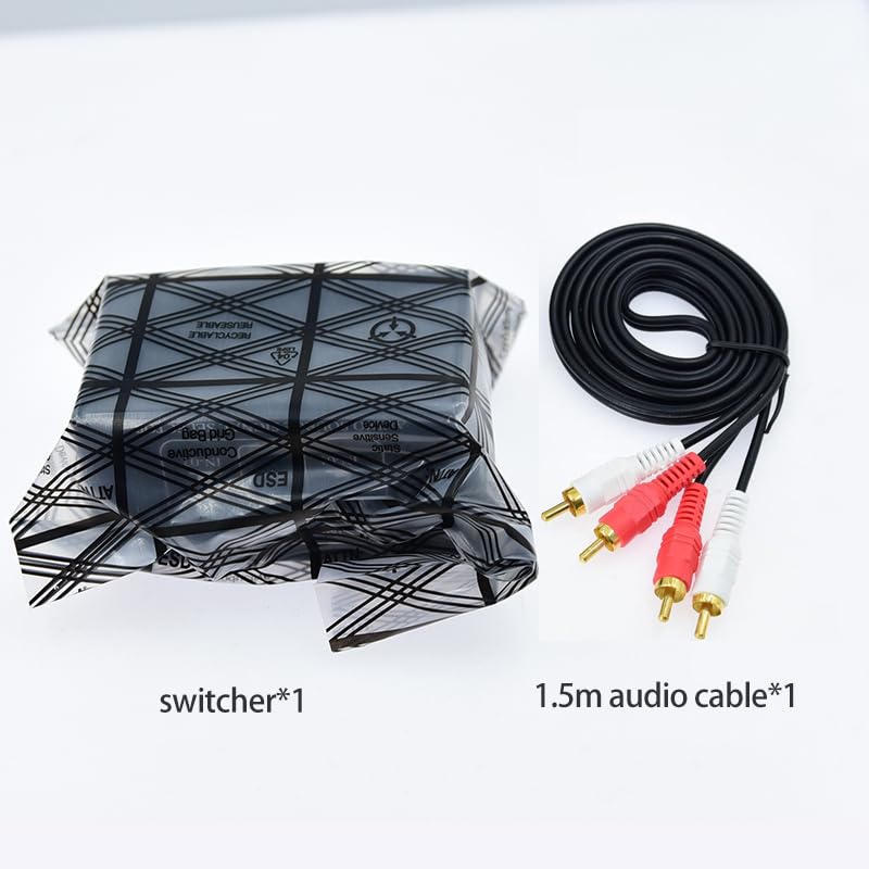 2 in 4 Out or 4 in 2 Out Audio Sound selector RCA Female Stereo Channel 2 Splitter switcher Box Switching No External Power No Noise - size: 2way-rca