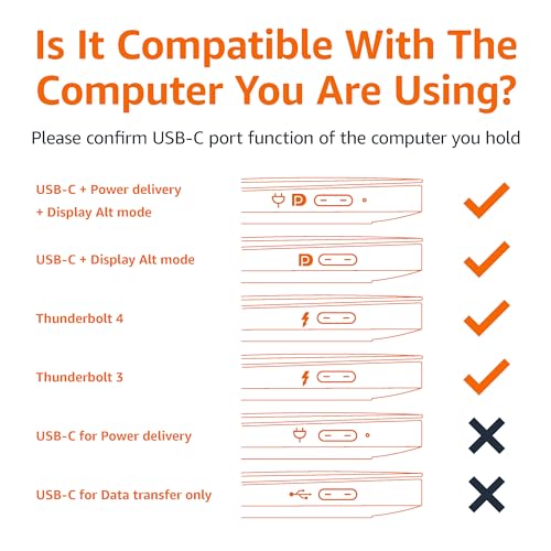 Amazon Basics Premium Aluminum Uni-Directional USB-C (Source) to HDMI (Display) Cable Adapter (Thunderbolt 3 Compatible) 4K@60Hz, 6-Foot, Black