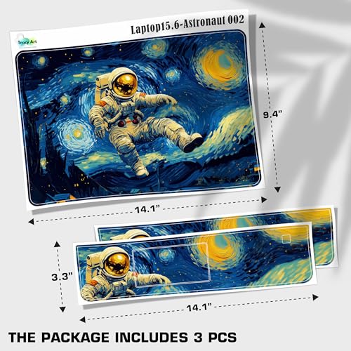 Laptop Skin Decal HP 15.6" - Astronaut Art, Laptop Cover Sticker, No Cutting Required, No Bubble, Waterproof, Scratch Resistant - Including Wide Screen and Wrist Pad - size: 15.6 inch