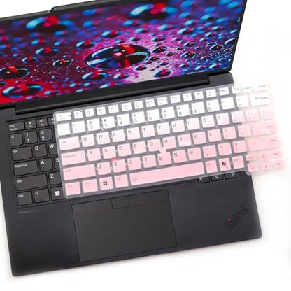 2 PCS Keyboard Cover for 2026 2025 16 inch ThinkPad P1 Gen 9/Gen 8/Gen 7, 16" ThinkPad T1g Gen 9/Gen 8 (NOT FIT ThinkPad P16 P16v P16s T16 T16g) US Protective Keyboard Skin-OPink+Clear - color: OPink+Clear
