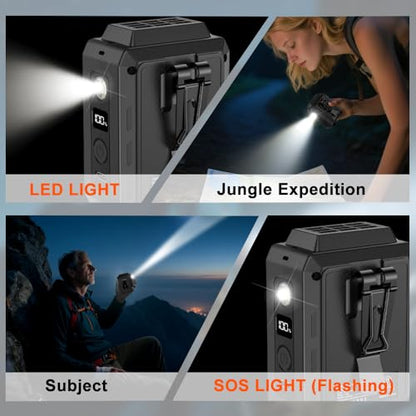 CAZOKASI Personal Waist Clip Fan Rechargeable Wearable Hand Free Wearable Cooler Fan for Traveling Working Outdoor Office (5000mAh / Black) - size: 5000mAh / Black