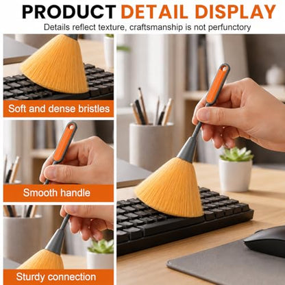 Keyboard Cleaning Brush Computer Cleaning Brush Portable Small Dust Brush for Keyboard Laptop Desk Electronics - color: Orange