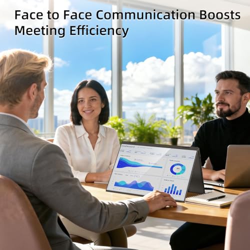 16" Foldable Laptop Screen Extender, Dual Portable Monitors. | 1200P, Plug & Play, All-Metal, Ultra Slim, Extend/Mirror/Splicing/Flip Mode, USB-C/HDMI, Low Blue Light, Speaker, for Win/Mac - size: 16" Foldable Monitor