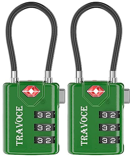 TSA Approved Luggage Locks, Travel Locks Which Also Work Great as Gym Locks, Toolbox Lock, Backpack and More 1,2,4,6 &10 pk (Army Green) - color: Army Green