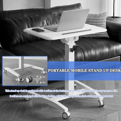 Height Adjustable Laptop Desk, Sit Stand Desk for Office, Foldable Flippable Sofa Side Table, Mobile Laptop Table, Easy to Install(Primary Color) - color: Primary Color