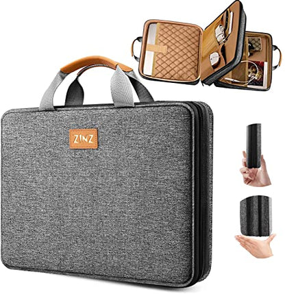 ZINZ Expandable Laptop Case 13-13.3-14 Sleeve Compatible with MacBook Pro/Neo 14" M5/M4/M3/M2/M1, MacBook Air/Pro 13", XPS 13/14, Surface Book/Laptop 13.5" and Most 13-14 inch Notebooks，G01BK01 - color: G01bk01, size: 13-14"