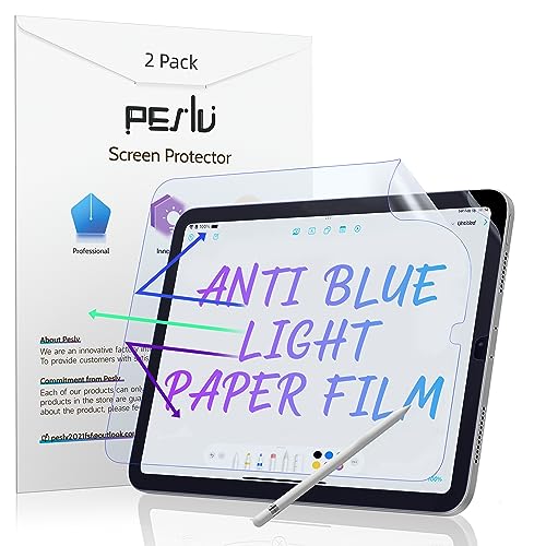 Peslv 2 Pack Anti Blue Light Paper Film for iPad Pro 11 & iPad Air 5th 4th Generation 10.9 Inch, Drawing & Writing Feel Like on Paper, Matte Anti Glare PET Screen Protector, BlueLight Filter Eye - size: iPad Pro11 (2018-2022) & Air4/Air5 -B