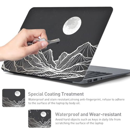 12.1-15.6 Inch Laptop Skin Decal, Universal Reusable Vinyl Laptop Cover Sticker, Waterproof Art Decal Protector - Moon and Valley - color: Moon and Valley