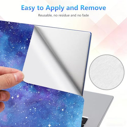 Laptop Skin Sticker Decal 15-15.6 Inch with Cute Mouse Pad, Universal Reusable Vinyl Sticker for 12.1 13 13.3 14 15.4 Inch Netbook and Notebook PC, Purple Galaxy - color: Purple Galaxy