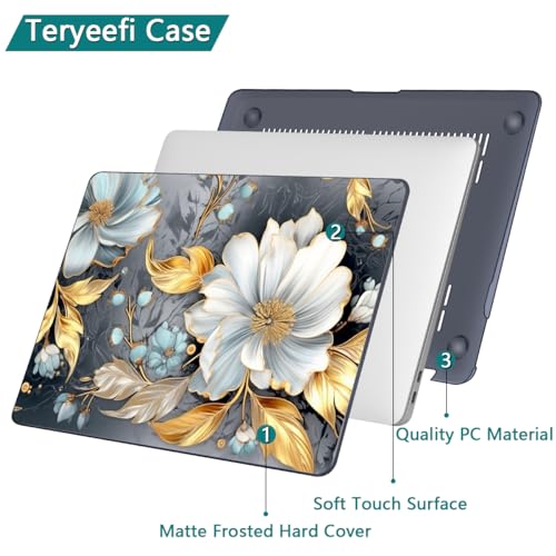Teryeefi Pattern Hard Case Compatible with MacBook Air 13 inch Case 2021-2018 M1 A2337 A2179 A1932 with Retina Display, Plastic Hard Shell + Keyboard Cover + Screen Protector, W-Modern Abstract Art - color: W-Modern Abstract Art