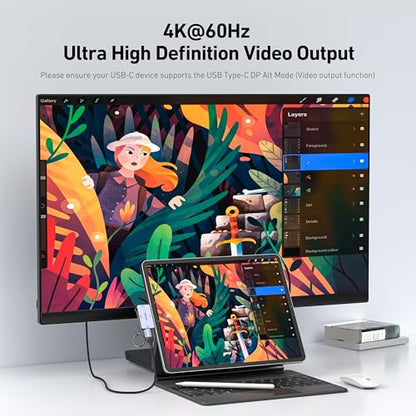 BENFEI USB C to HDMI 4K@60Hz, 10Gbps USB-A, 100W Power Delivery Compatible with iPad Pro, MacBook Pro/Air, iMac, iPhone 16/15 Pro/Pro Max, XPS, Thinkpad and More - size: 1 Pack, style: HDMI+100W+USB