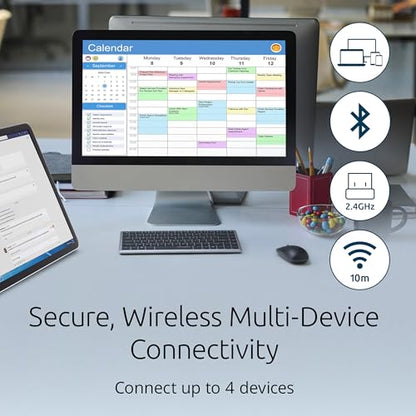 Kensington KB435 Wireless Compact Keyboard, Bluetooth & 2.4GHz Connection, Quiet Scissor-Switch Keys, Programmable, Copilot Hotkey, Compatible with Windows, Black (K75409NA) - size: Compact Size, style: Wireless