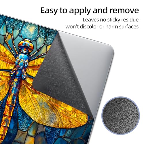 Universal Laptop Skin Sticker Decal, 12"-15.6" Aesthetic Vinyl Wrap, Stained Glass Dragonfly Waterproof Notebook Cover Art Protector for MacBook HP Dell Lenovo, Fits 13" 14" 15" 15.6" - color: Stained Glass Dragonfly