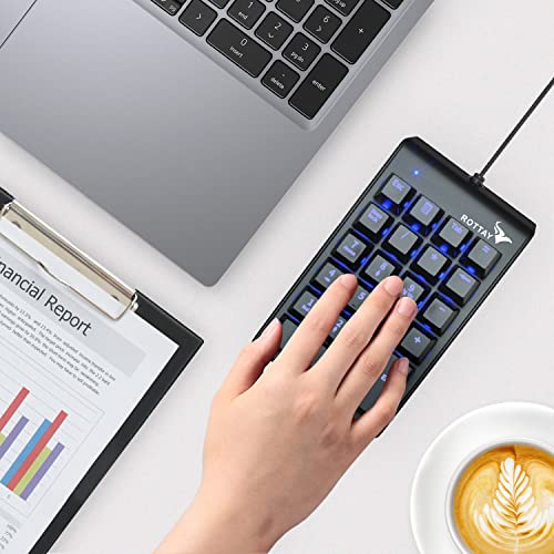 Mechanical Numeric Keypad, 22-Key USB Numpad for Laptop with LED Backlight | For Desktop Computers, Accounting, Spreadsheets, and Data Entry, Adding Convenient Number Input without Taking Desk Space