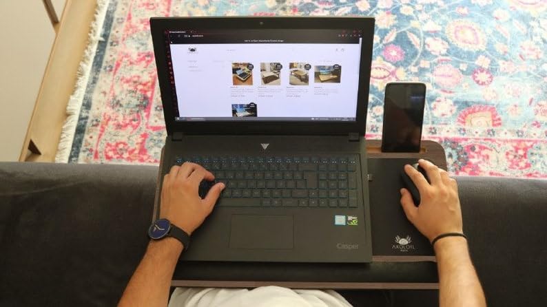 Cushioned Laptop Stand, Lap Tray Desk with Mouse Pad, Computer Desk