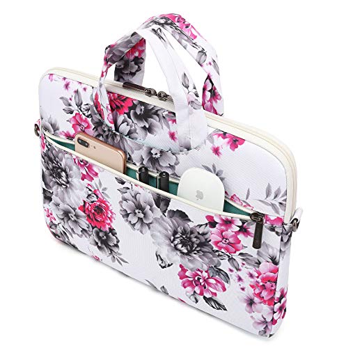 Chrysanthemum Pattern Water Resistant Laptop Shoulder Messenger Bag for MacBook Pro 16 inch and 15.6 inch 16 inch Laptop - color: Chrysanthemum