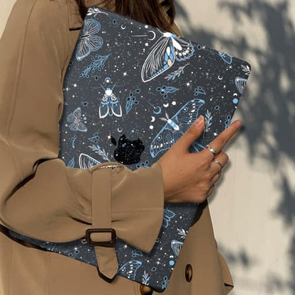 for MacBook Air 13 inch Case 2021 2020 2019 2018 Release M1 A2337 A2179 A1932, Glitter Black Pritned Pattern Hard Case Cover for Mac Air 13 M1 Retina Display with Touch ID, Butterfly Sky - color: Butterfly Sky
