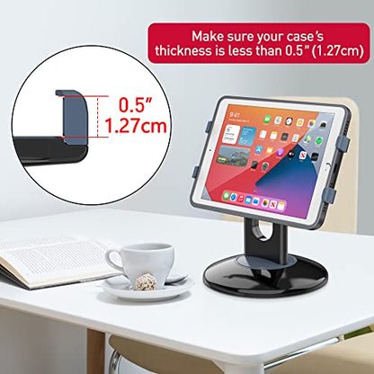 AboveTEK 360° Rotating Retail Kiosk iPad Stand, 6-13.5" iPad mini Pro Tablet Holder, Laptop Lock, Tablet Lock Security Cable, 2 Keys Durable Steel iPad Locking Kit w/Adhesive Anchors