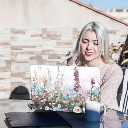 PLIGREAT Wildflower Laptop Skin Sticker Decals Fits 12" 13" 13.3" 14" 15 inch Laptop Watercolor Universal Removable Vinyl Notebook Art Protector Netbook PC Cover Decal