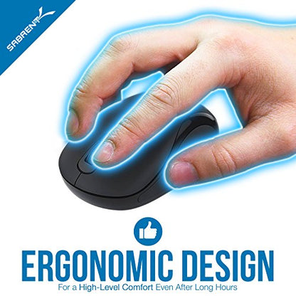 SABRENT Mini Travel 2.4GHz Wireless Mouse with Nano Receiver (MS-WSML) - size: Mini Wireless
