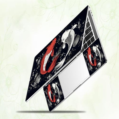 Laptop Skin Sticker Decal, Universal Reusable Vinyl Laptop Cover for 12" 13" 13.3" 14" 15" 15.4" 15.6" Notebook PC, Waterproof Scratch-Resistant with 2 Wrist Pads, Easy to Apply & Remove,Art Koi Fish - color: Art Koi Fish