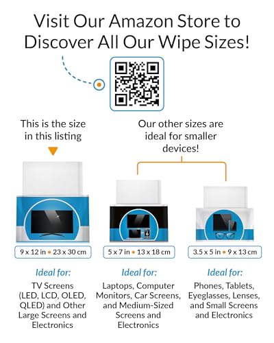 iCloth XL Screen Cleaning Wipes, Lint-Free and Streak-Free, Fast-Drying, Removes Dust, Fingerprints, and Smudges (100 XL Wipes) - size: 1 Count (Pack of 100)