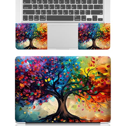 12.1-15.6 Inch Laptop Skin Decal, Universal Reusable Vinyl Laptop Cover Sticker, Waterproof Art Decal Protector in Colorful Tree - color: Colorful Tree