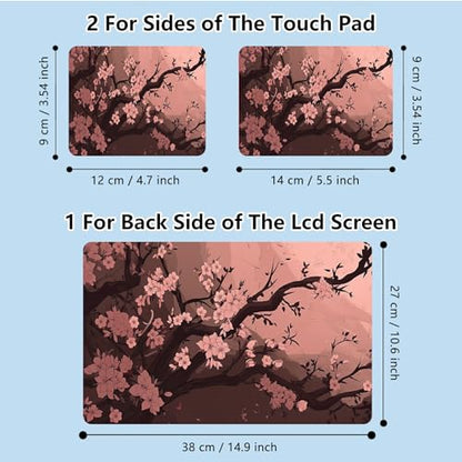 Universal Laptop Skin Sticker with 2 Wrist Pad Skins, Waterproof Scratch Resistant Vinyl Laptop Cover Decal, Cut to Fit for 11–15.6 Inch MacBook HP Dell Lenovo, Cherry Blossom Tree - color: Cherry Blossom Tree