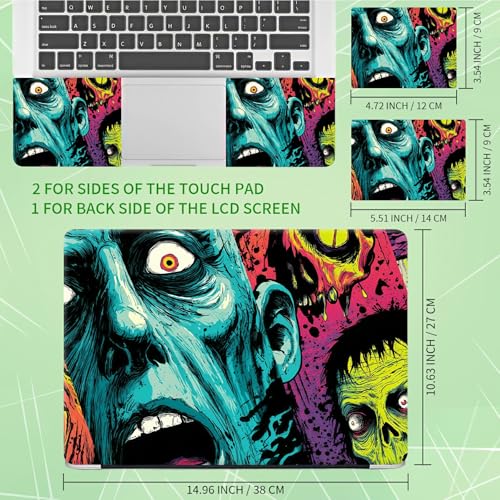 Laptop Skin Sticker Decal, Universal Protective Cover Fit 12 13 14 15.6 Inch Notebook, Reusable Water-Resistant Vinyl Decal w/ 2 Wrist Pads for Business Travel Office, Art Comic - color: Art Comic