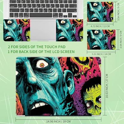 Laptop Skin Sticker Decal, Universal Protective Cover Fit 12 13 14 15.6 Inch Notebook, Reusable Water-Resistant Vinyl Decal w/ 2 Wrist Pads for Business Travel Office, Art Comic - color: Art Comic