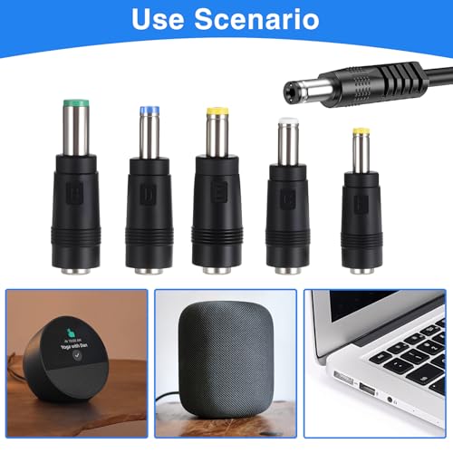 11Pcs DC Adapter Plug, Universal 5.5 x 2.1mm DC AC Power Connector | Power Supply Plug Jack Tips for Monitor, Webcam, Router, Mini PC, CCTV, Bluetooth Speaker
