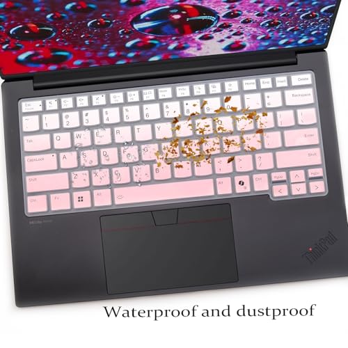 2 PCS Keyboard Cover for 2026 2025 16 inch ThinkPad P1 Gen 9/Gen 8/Gen 7, 16" ThinkPad T1g Gen 9/Gen 8 (NOT FIT ThinkPad P16 P16v P16s T16 T16g) US Protective Keyboard Skin-OPink+Clear - color: OPink+Clear