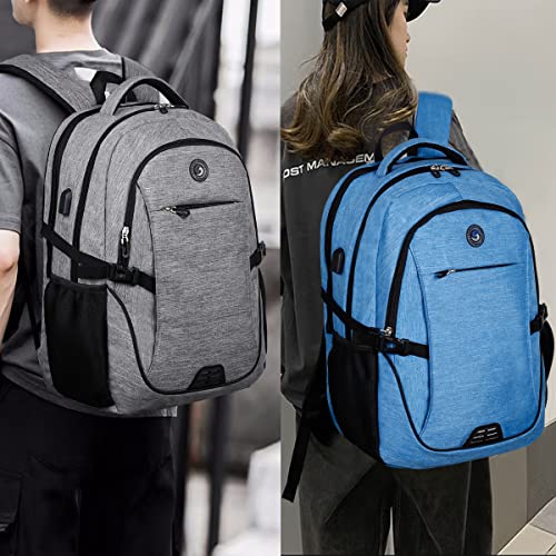 SHRRADOO Travel Laptop Backpack for Men Women, 17 Inch College Computer Bag | Anti Theft Backpack with Combination Lock, Carry On Flight Approved, Fit 17 Inch Laptop, Computer College Bag, Work Daypack - color: Sky Blue