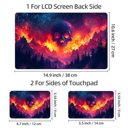 Universal Laptop Skin Sticker Decal, 12"-15.6" Aesthetic Vinyl Wrap, Fiery Skull Mountain Waterproof Notebook Cover Art Protector for MacBook HP Dell Lenovo, Fits 13" 14" 15" 15.6" - color: Fiery Skull Mountain