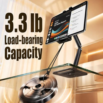 Urmust Portable Monitor Stand for 10-18.5 Inch Screens, Dual Adjustable Arm | Weighted metal base, foldable dual arm, adjustable viewing angle, stable laptop second screen for home office, travel - size: Dual-arm