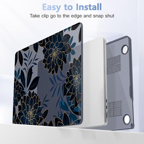May Chen for MacBook Air 15 inch Case M5 M4 M3 M2 2026 2024-2023, Model A3448 A3241 A3114 A2941, Closes Seamlessly Hard Shell Laptop Cover with Keyboard Cover, Luxury Dahlia - color: Luxury dahlia