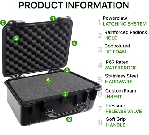 Tactical Hard Case WaterProof & Shock Proof With Custom Foam Insert - size: Large
