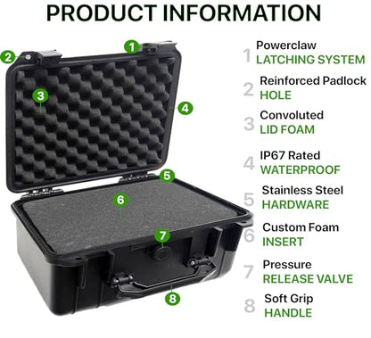 Tactical Hard Case WaterProof & Shock Proof With Custom Foam Insert - size: Large