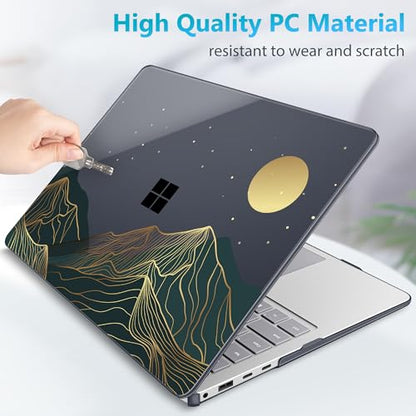 Mektron Case for 13.8" Microsoft Surface Laptop 8/7 (2026/2024) Surface Laptop 13.8 Inch Cover Fits Model 2036, Keyboard Cover +Screen Protector +Dust Plugs, Abstract Mountain C112 - color: Abstract Mountain C112