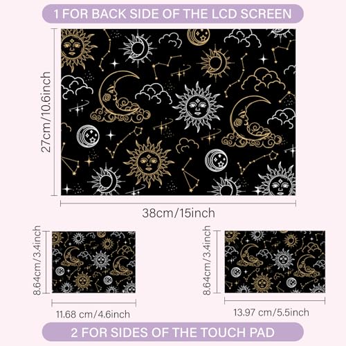 CREATCABIN Black Sun Moon Laptop Skin Sticker Decal Netbook Skin Sticker Notebook Art Decal 12" 13" 13.3" 14" 15" 15.4" 15.6 Inch Laptop Protector Cover Waterproof Scratchproof Removable Easy to Apply - style: Sun moon