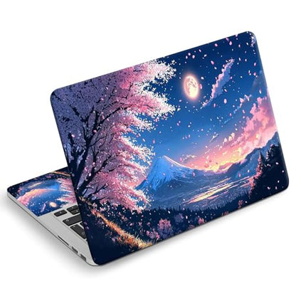 Universal Laptop Skin Sticker Decal, Compatible with MacBook HP Dell Lenovo 12"-15.6", Reusable Vinyl Notebook Cover 3PCS Set, High-Recognition Film-Japan's Fuji Mount Cherry Blossom - color: Japan's Fuji Mount Cherry Blossom