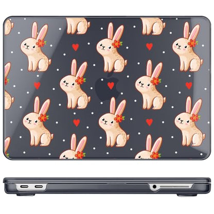 Compatible with MacBook Neo 13 inch (2026 Release A3404) (A18 Pro) with Liquid Retina Display, Printed Slim Protective Case with Screen Protector & Keybaord Cover, Pink Bunny - color: Pink Bunny