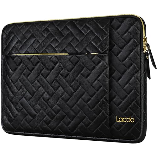 Lacdo 13 Inch Laptop Sleeve Case for 13 inch MacBook Air M5 A3449 (2026), M4 A3240 2025, M3 A3113, M2 A2681, M1 A2337 A2179 A1932 | 13 inch MacBook Neo A18 Pro A3404 (2026) Computer Bag, Elegant Black - color: Elegant Black, size: New MacBook Air/Neo/Pro