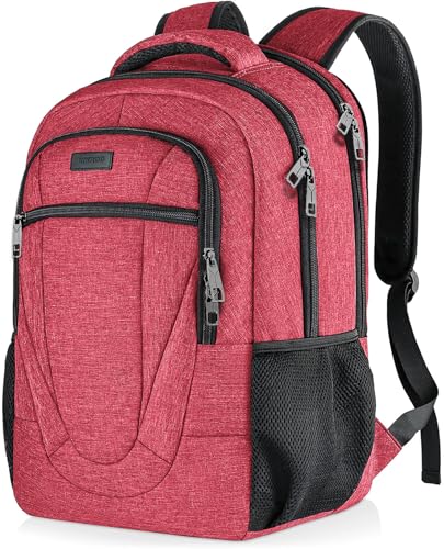 BIKROD Unisex Rose Laptop Backpack, Suitable for College Students, 17-inch Laptop Compartment, Spacious Interior, USB Charging Port, Anti-Theft Design, Comfortable Back Panel - color: Rose, size: 17.3 Inch