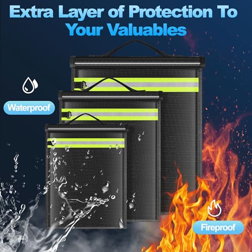5 Pack Faraday Bags EMP Proof,Faraday Bags for Laptops Tablets Phones Car Keys,Faraday Cage with Handle&Reflective Strip,EMP bags Faraday Pouch for Electronics Fireproof Waterproof - size: 5 Pack XS-XL(Up to Laptop)